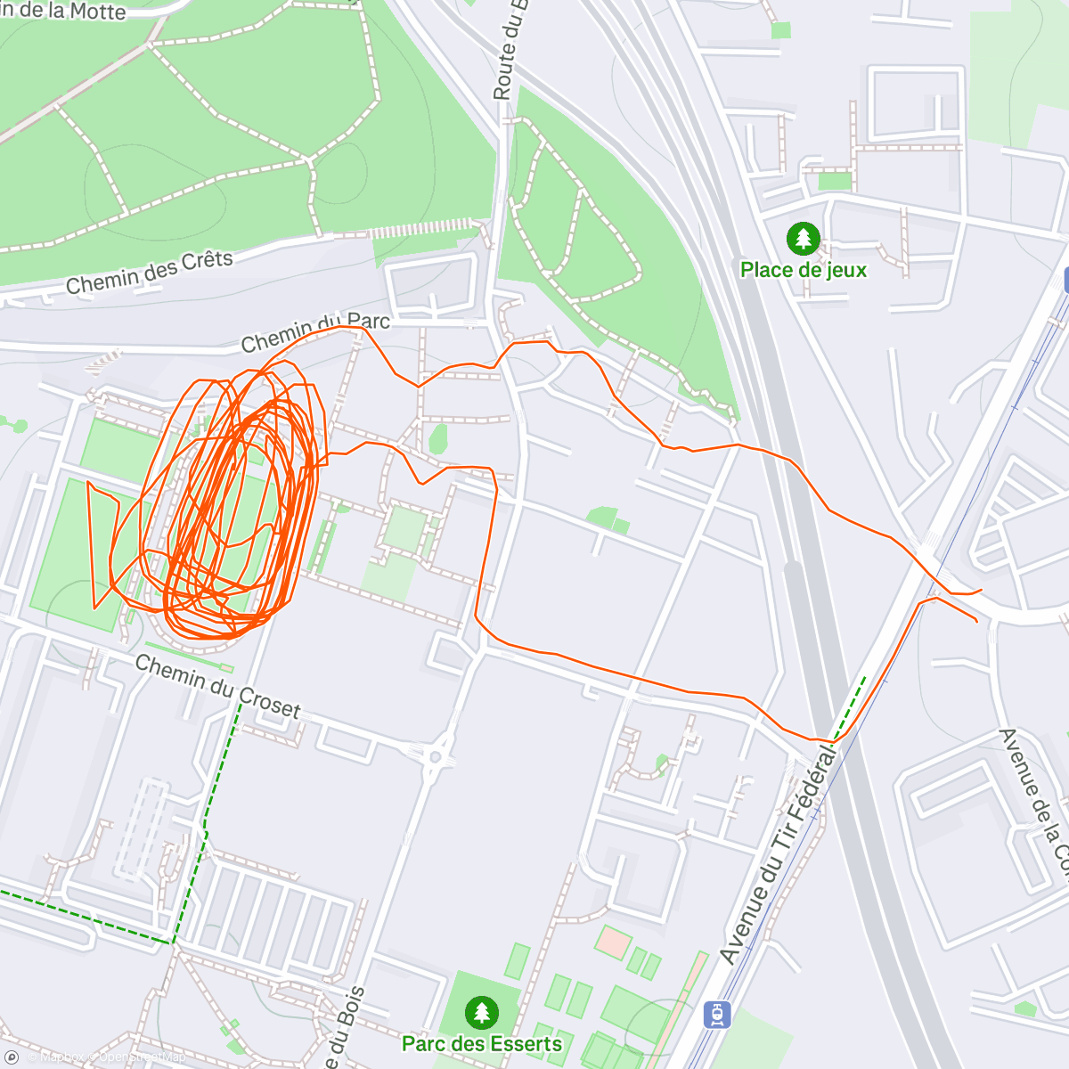 Map of the activity, Test 5km pour évacuer les excès