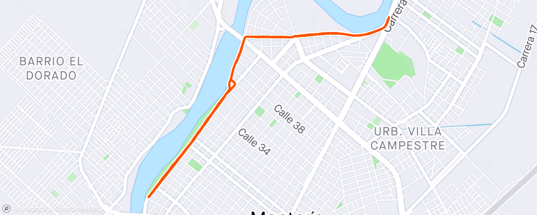 Karte der Aktivität „Carrera por la mañana”
