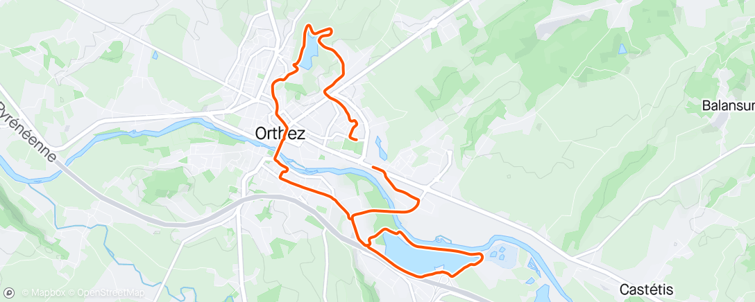 Map of the activity, Run rythmé sur circuit hivernale.
