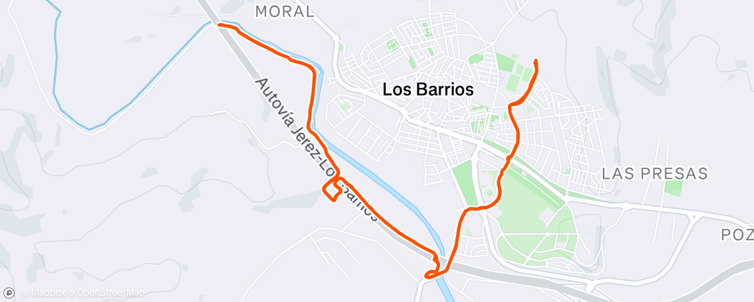 Map of the activity, Evening Run