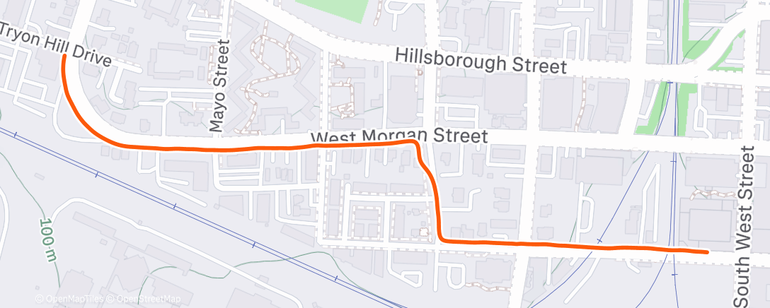 Map of the activity, Evening Run