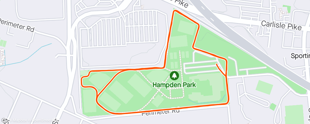 Map of the activity, Hampden Soccer Park