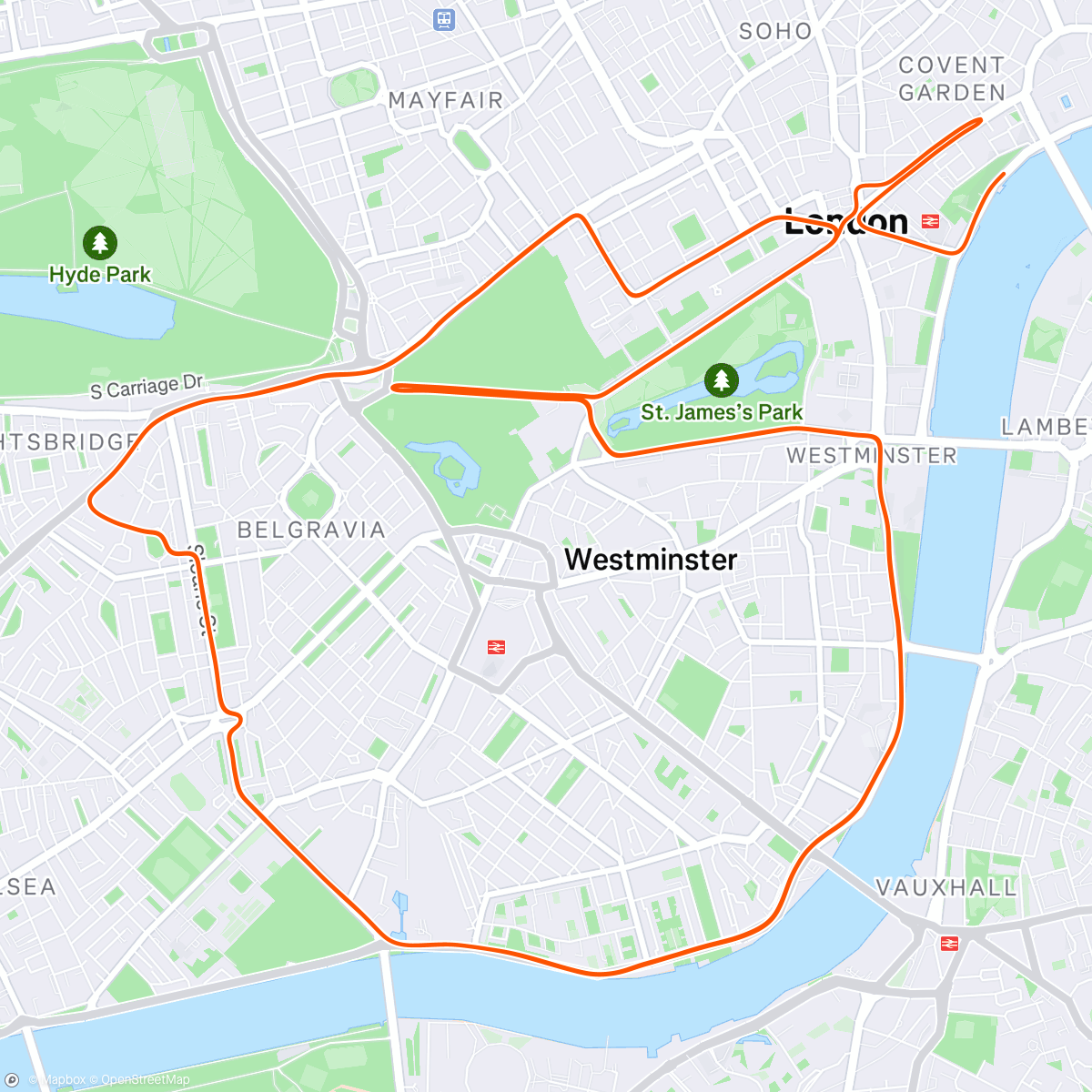 Map of the activity, Zwift - Group Ride: 3R Endurance Steady Ride (B) on Greater London Flat in London