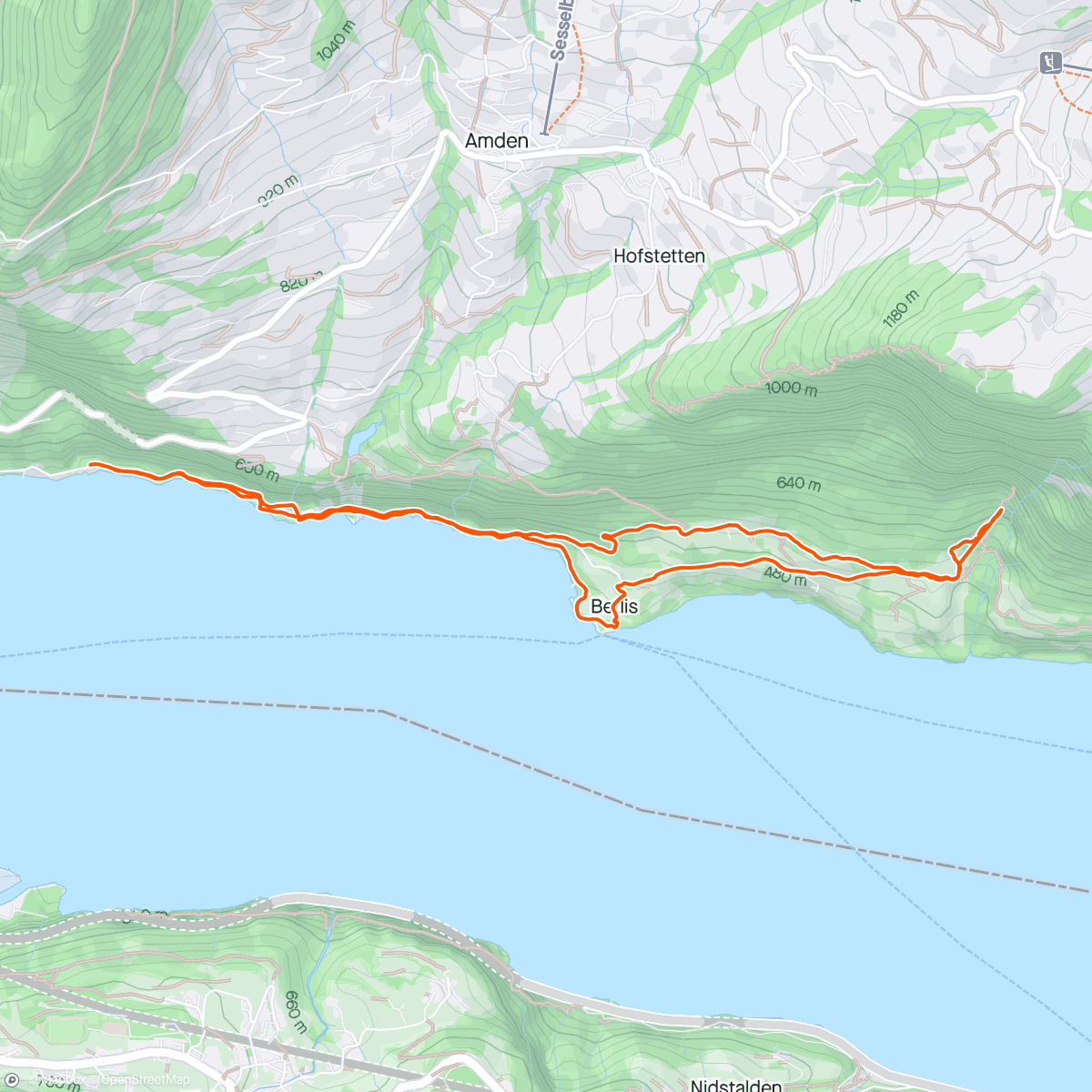 Map of the activity, Walensee - Seerenbachfälle