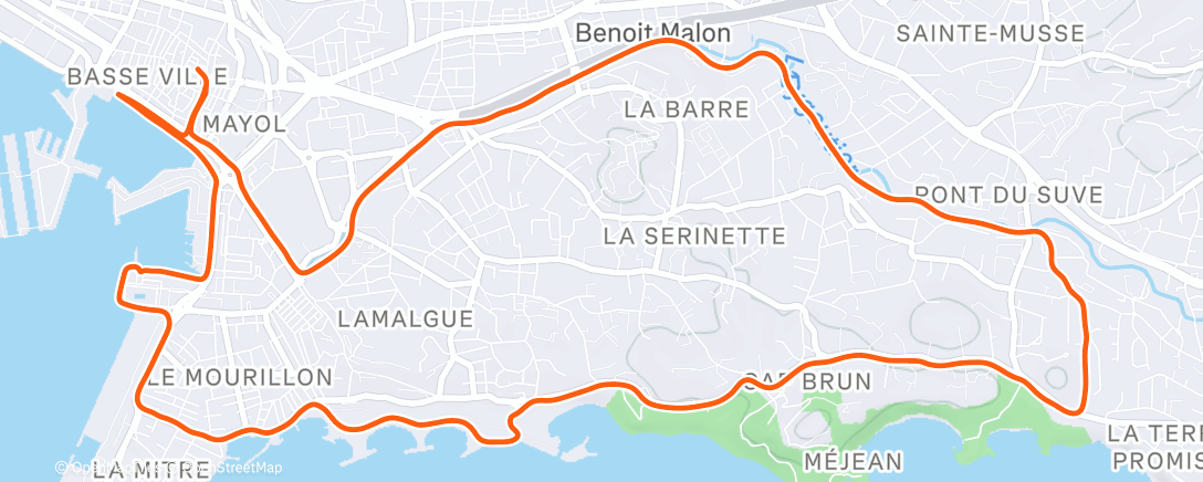 Карта физической активности (Course à pied le matin)