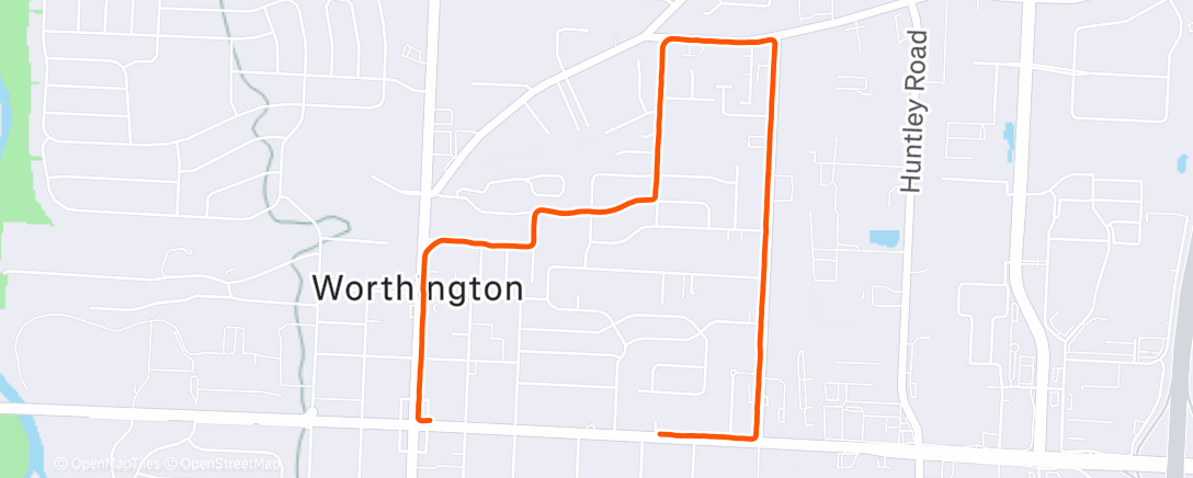 Map of the activity, Morning Run