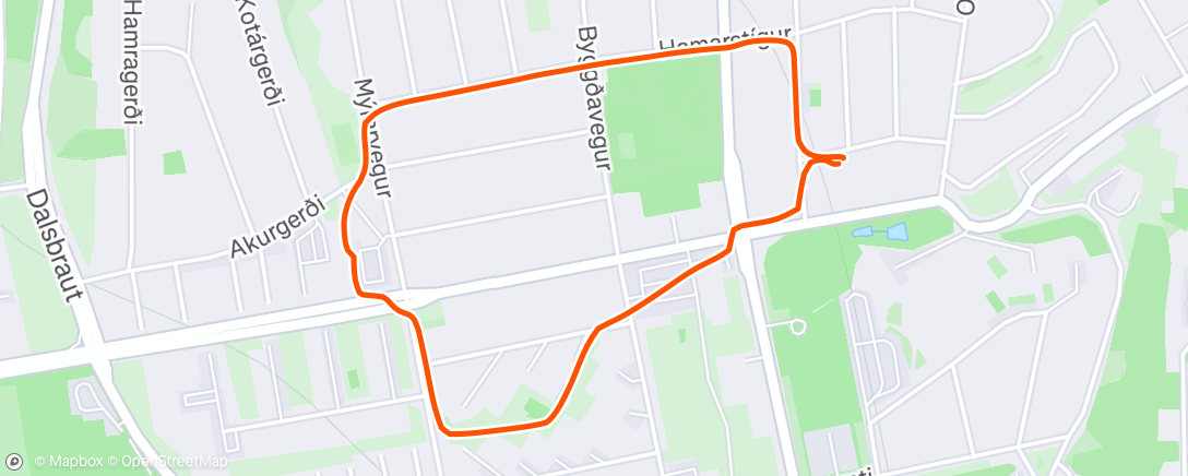 Map of the activity, Evening Walk