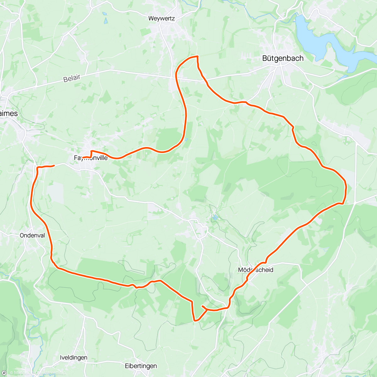 Map of the activity, The one with the family gravel ride