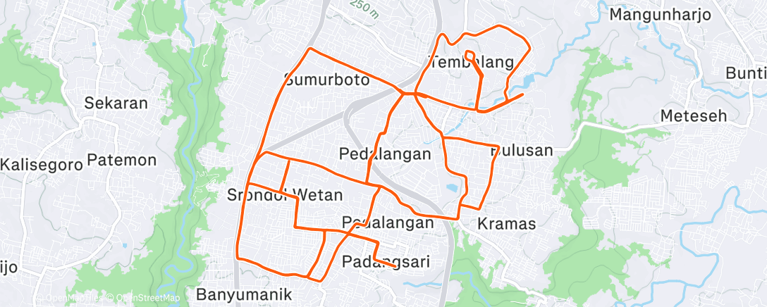 Map of the activity, #OAOT2025 - Bersepeda Pagi..setelah Semarang hujan..🌧️🌥️🌞🔥🌥️☁️