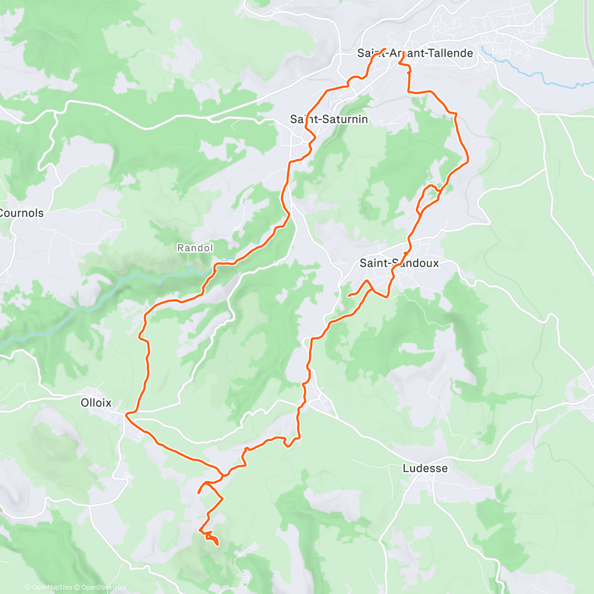 Map of the activity, Puy de Gourdon