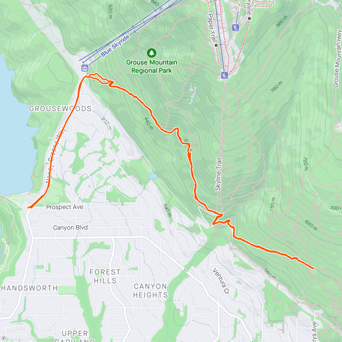 Карта физической активности (Knee Knacker 7-1 Afternoon Trail Run)