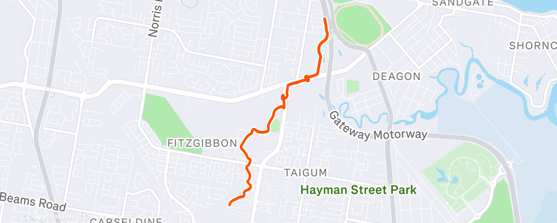 Map of the activity, Morning Run