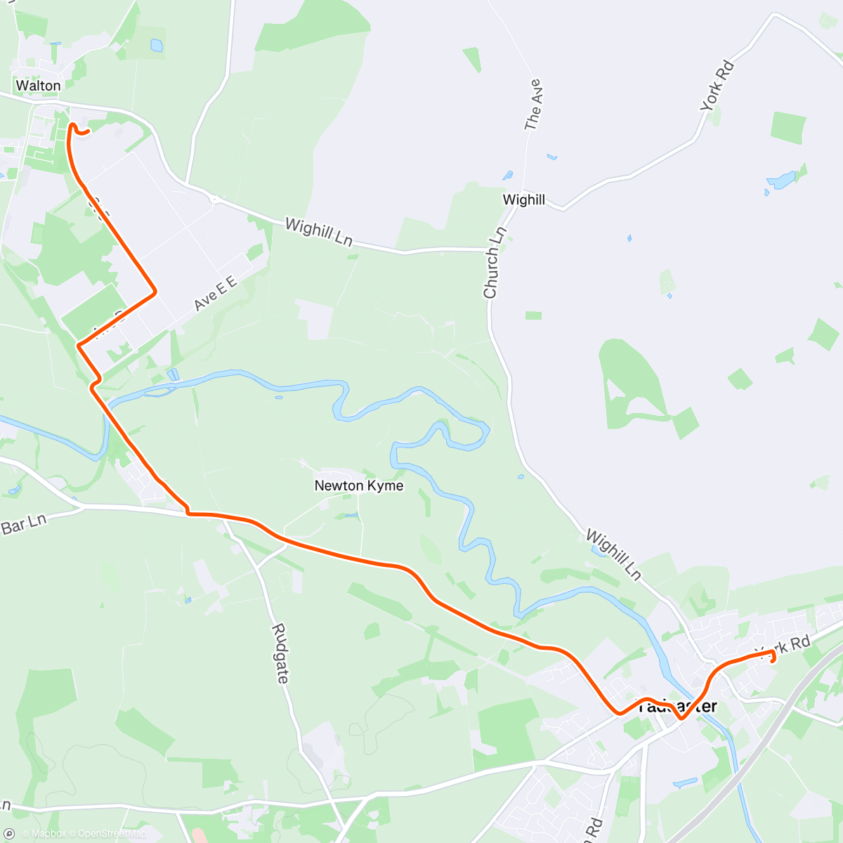 Map of the activity, Ride home from work