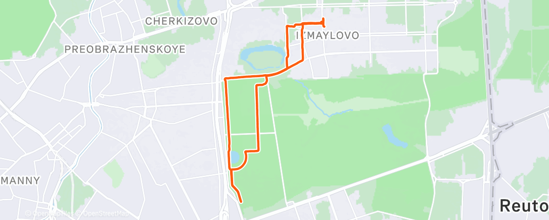 Map of the activity, Вечерний