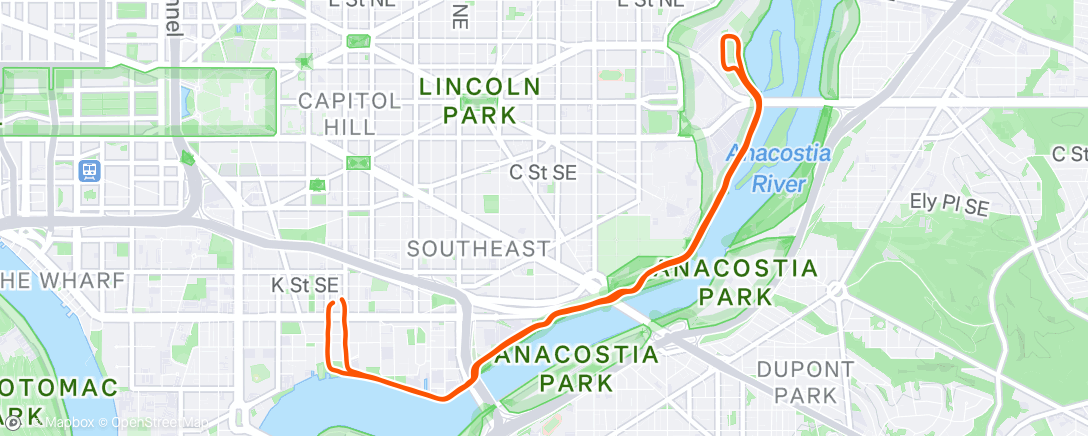 Map of the activity, Afternoon Run