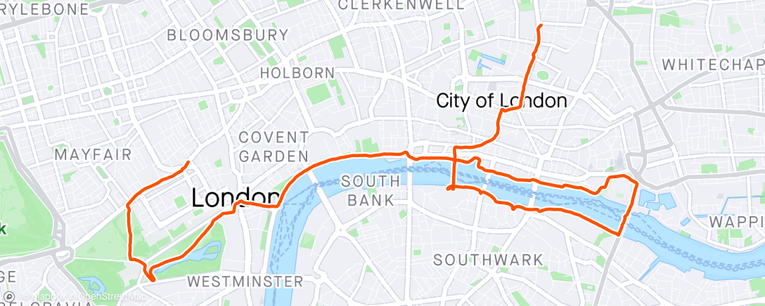 Map of the activity, RECLAIM LONDON - Unsanctioned Athletics x Runlimited