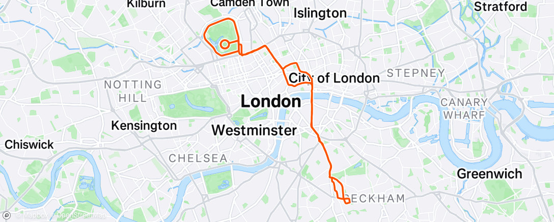 Map of the activity, Lunch Ride
