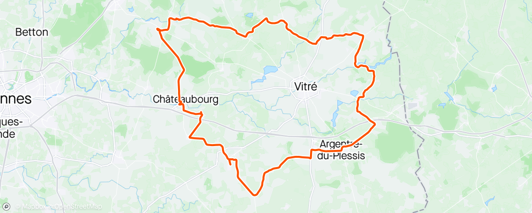 Map of the activity, Vélo de route