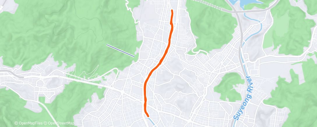 Map of the activity, Afternoon Run