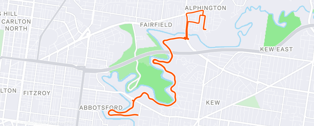 Map of the activity, Cycling