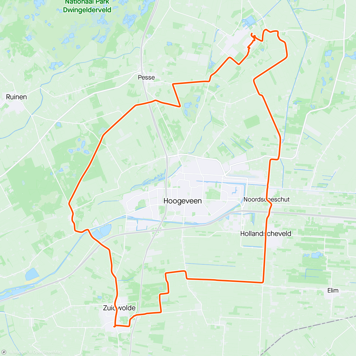 Map of the activity, Naar het dak van Drenthe.