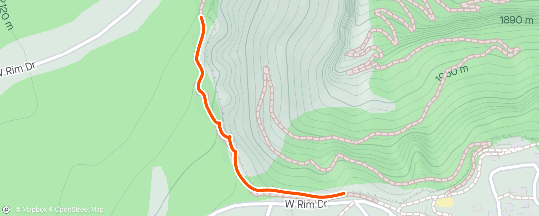 Map of the activity, Grand Canyon South Rim Hike in snow