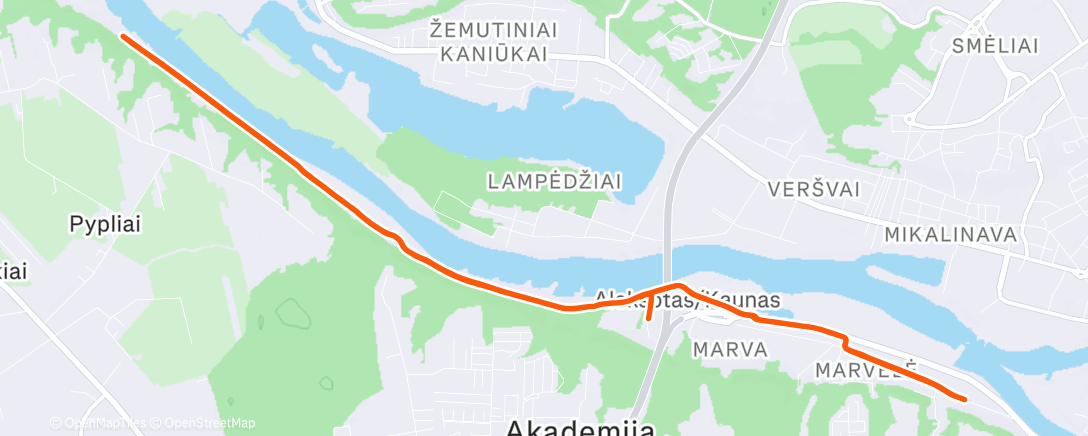 Map of the activity, Morning Run