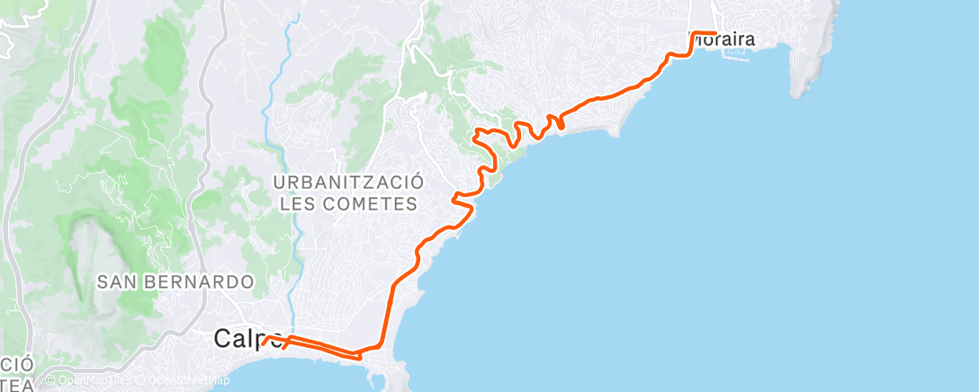 Map of the activity, Cycling