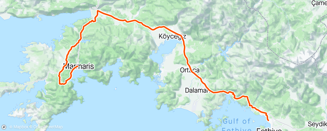 Map of the activity, Tour of Turkey 3 Fethiye- Marmaris: Kenneth 8th 👌