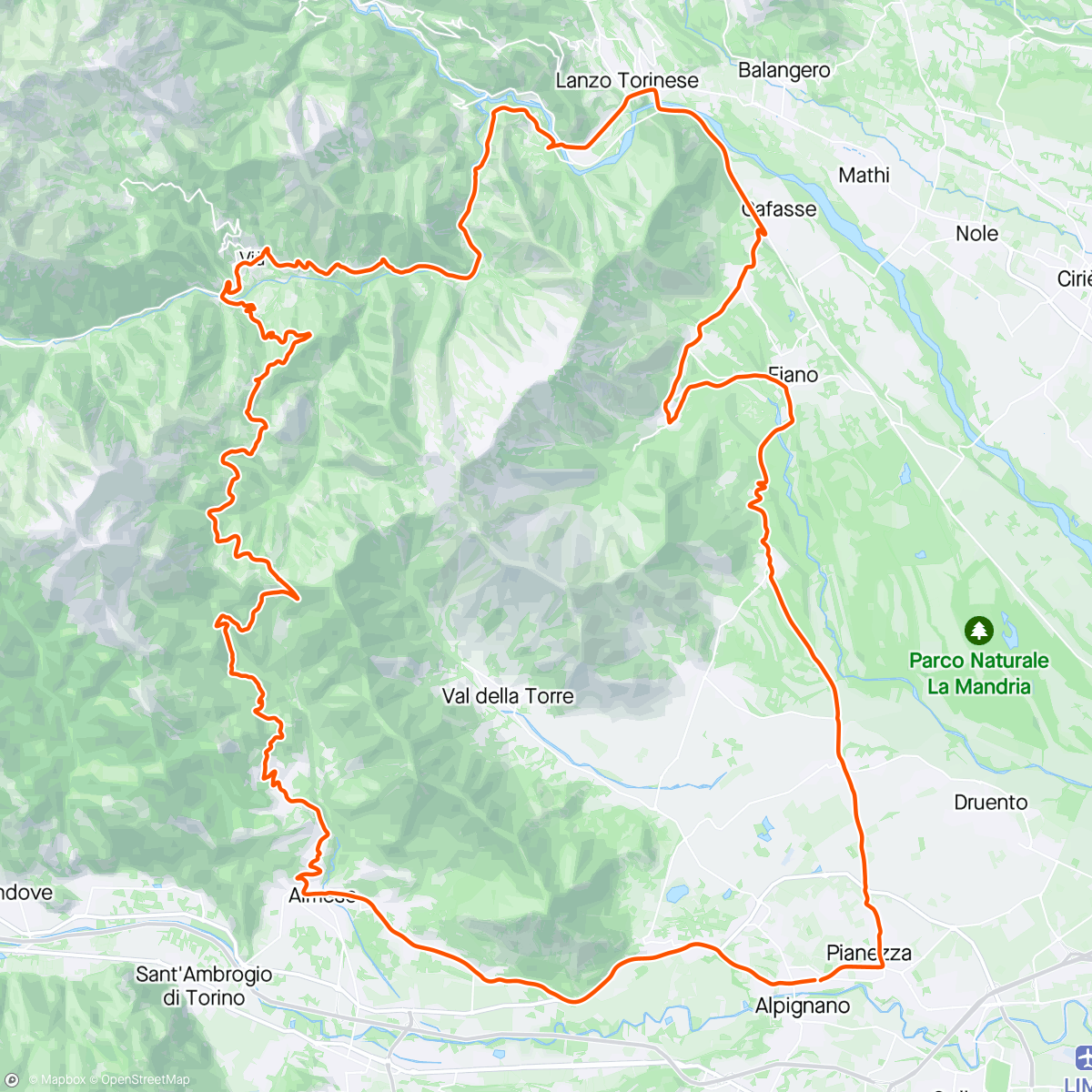 Map of the activity, Col del Lys da Almese - Varisella