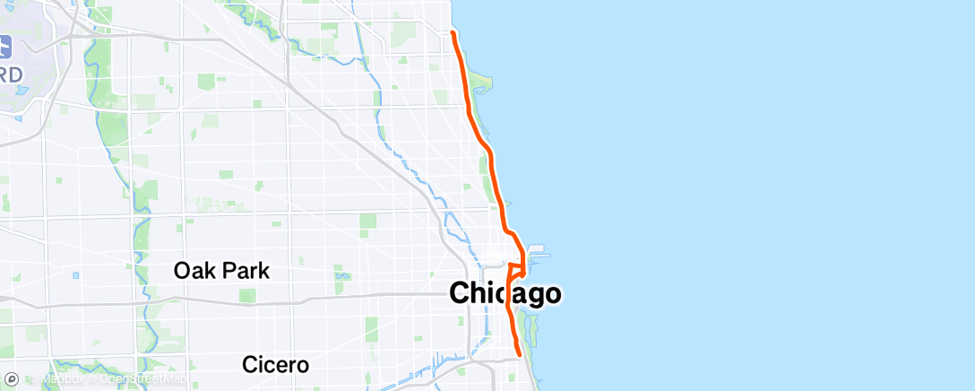 Map of the activity, Chicago Triathlon 2025 Ride