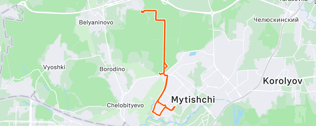 Map of the activity, Дневной забег