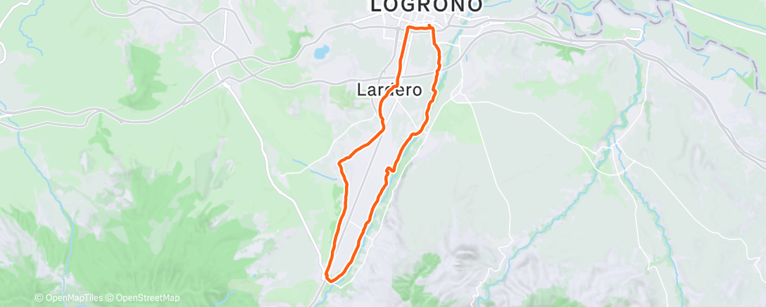 Map of the activity, Bicicleta de montaña vespertina