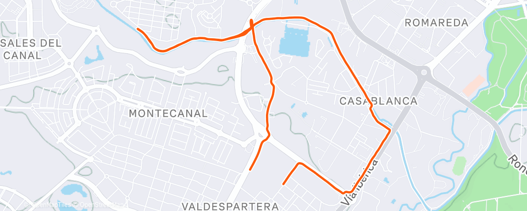 Map of the activity, Evening Run