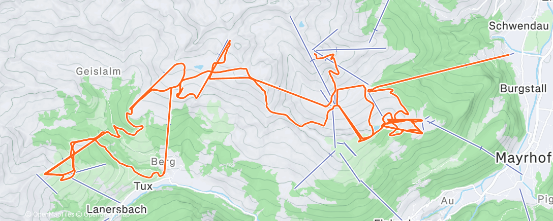 Map of the activity, Ochtendsessie alpineskiën