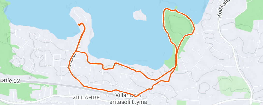 Map of the activity, Evening Run