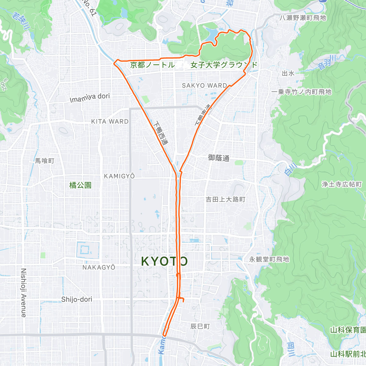 Map of the activity, Kyoto cruising