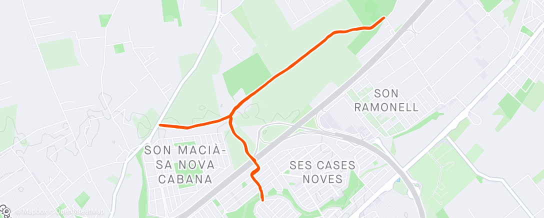 Map of the activity, Afternoon Run