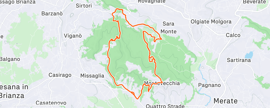 Map of the activity, Montevecchia x 2