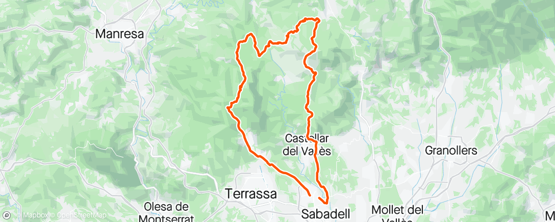 Map of the activity, Bicicleta de gravilla matutina