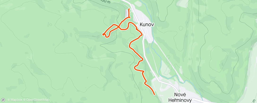 Mapa da atividade, ŽB Nové Heřmínovy krátká H50B
