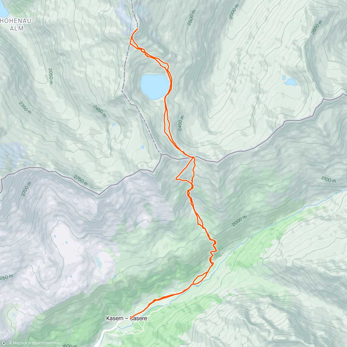 Map of the activity, Zillerplattenspitze 3.148m