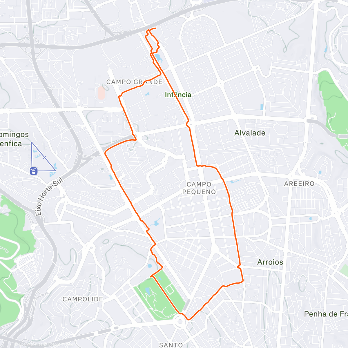 Map of the activity, Morning Run