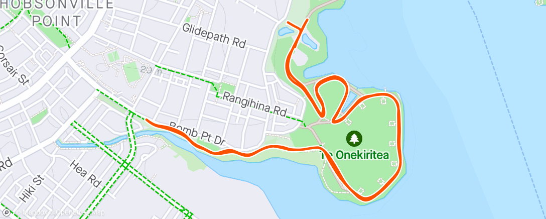 Map of the activity, Hobsonville parkrun