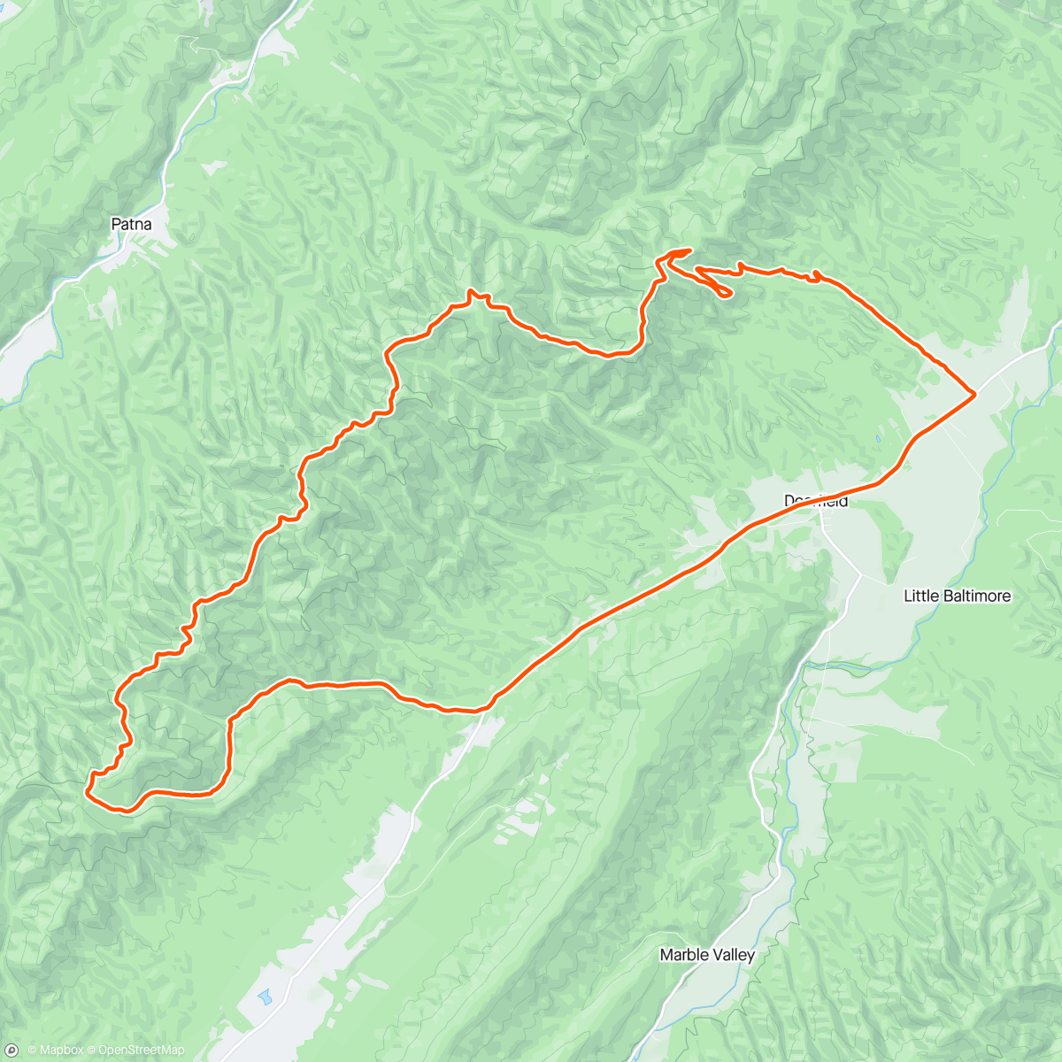 Mapa da atividade, ☀️ Shenandoah Mountains trail work before RockStar 2days