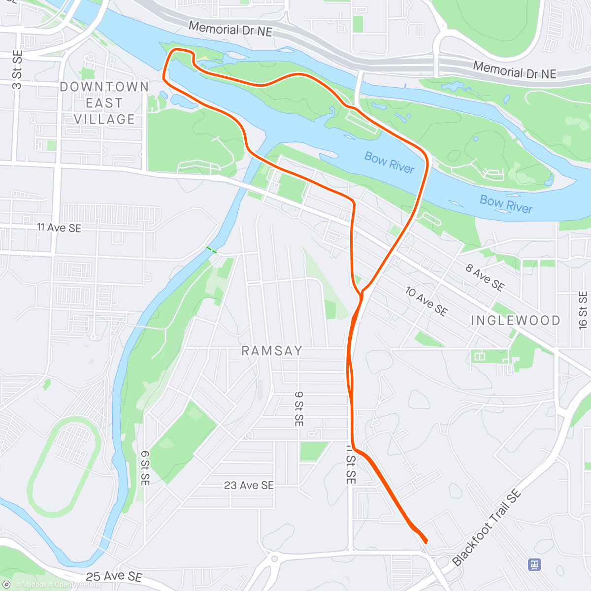 Map of the activity, First run with the YYC Run Crew!
