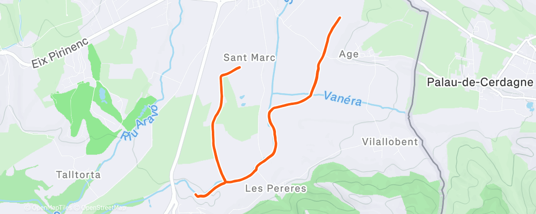 Map of the activity, Carrera de montaña a la hora del almuerzo