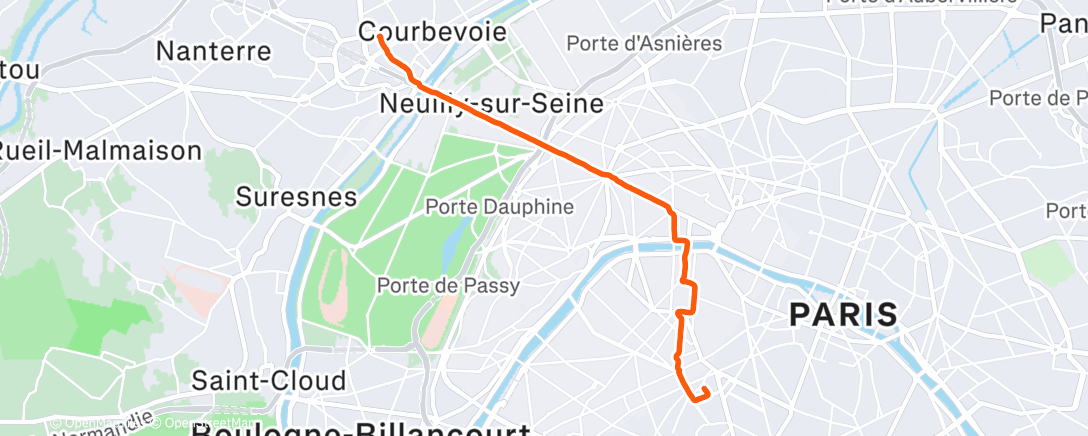 Map of the activity, Morning Run