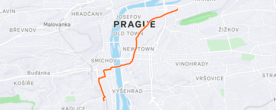 Map of the activity, Morning Run