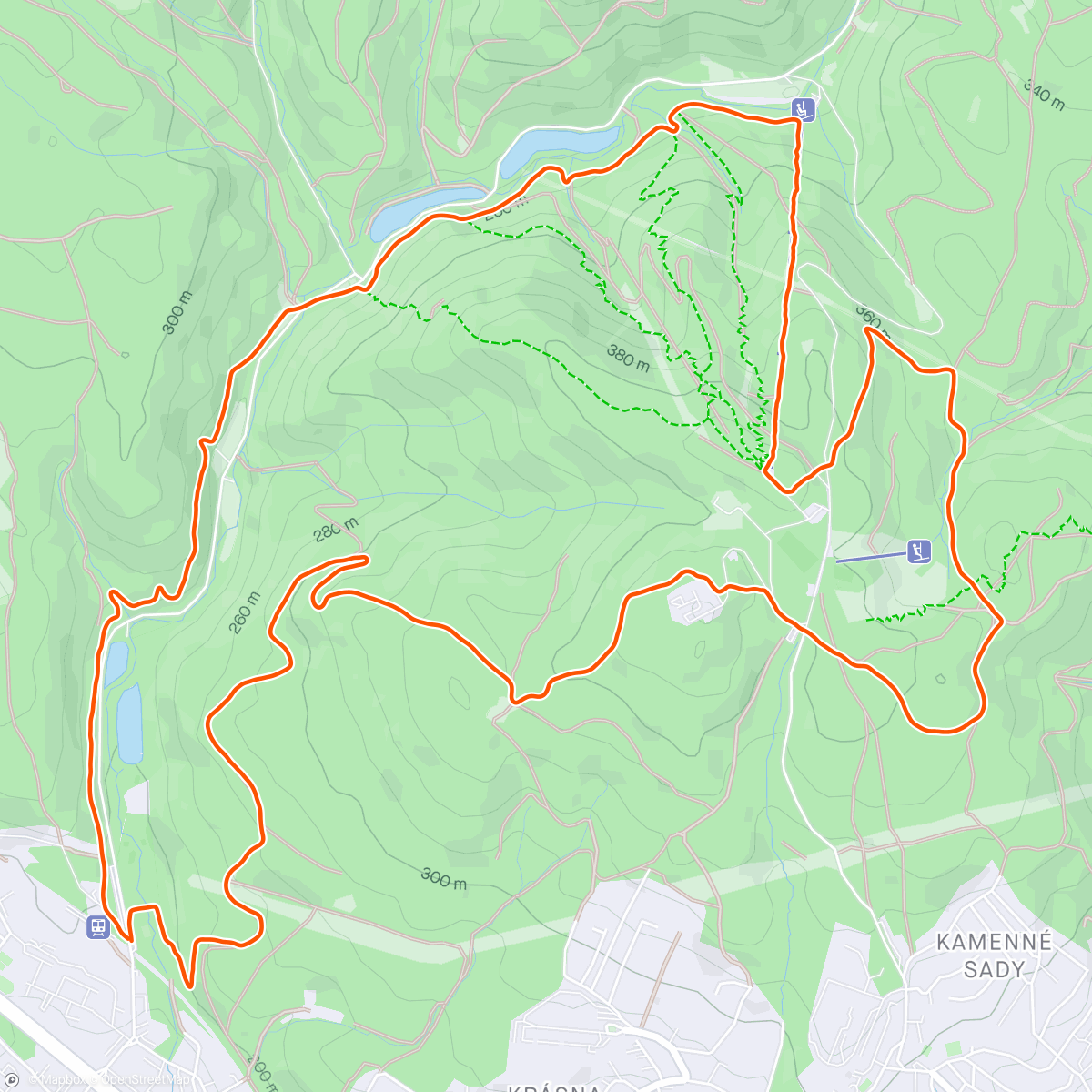 Карта физической активности (Evening Trail Run Kamzík 1000+ desiatka 2 LL)